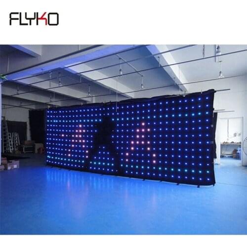 Flyko factory price 2x6m SD controller hot inflatable night club video decoration curtain/fireproof