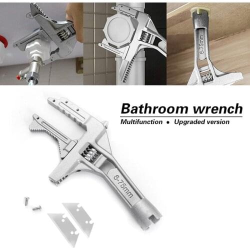 Sanitary Wrench Tool Universal Wrench Board Hand Plumbing Wrench Movable Short Handle Large Opening Multifunctional Activity