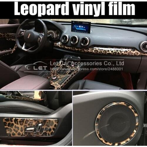 Glossy Leopard animal Camo Camouflage Vinyl Foil Motorcycle Woodland Decal car sticker