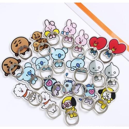Hot Sales 1 Piece High Quality Cartoon Acrylic Mobile Phone Holder Ring Cute Anime Phone Ring Holdere Grip Smartphone Desk Stand