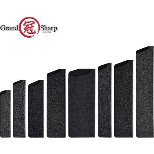 Grandsharp 8-Piece Knife Edge Guard Set Black Universal ABS Plastic Sheath Non-Toxic BPA-Free Felt Lining Chef Kitchen Tools