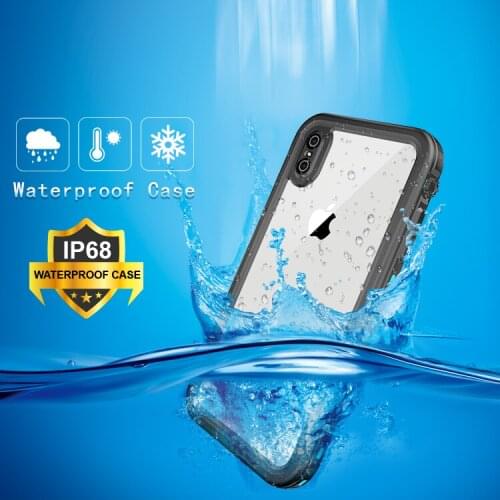 IP68 Waterproof Case Cover for iPhone XS MAX 6.5" Shockproof Transparent Back Housing for iPhone XS 5.8" Swimming Case Couqe