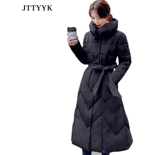 Oversize Winter Jacket Womens Fashion Hooded Parka Black Down Jacket Coat 20121 New Long Winter Warm Coat Woman Plus size Parka