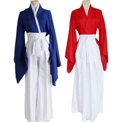 Anime RurouniKenshin Himura KenshinKimono Cosplay Costumes Full Set Kendo Uniform ( Top + Pants + Belt )