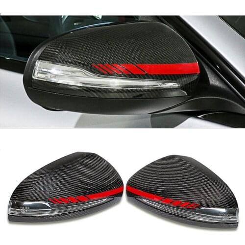 Carbon Fiber Mirror Cover Cap Fit For Benz C Class W205 W213 W222 C63 S63 E63 GLC GLS LHD Reaplacement Style