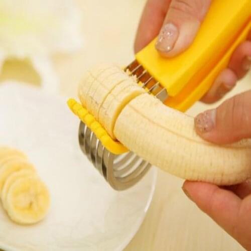 Cooking Tools Kitchen Accessories Gadgets Stainless Steel Banana Cutter Fruit Vegetable Sausage Slicer Salad Sundaes Tools