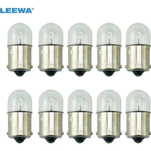 LEEWA 10pcs T1614 T16 24V5W BA15S 1156 Truck Clear Glass Lamp Turn Tail Bulb Auto Indicator Halogen Lamp #CA3163