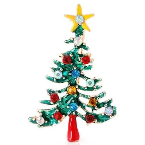 Fashion Women Vintage Christmas Tree Brooch Pin Rhinestone Charm Jewelry Gift R7RF