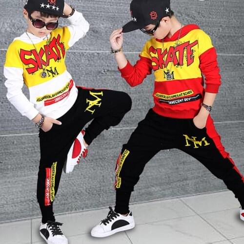 Fashion Boys Clothing Sets Cotton Sport Suit For Boys Clothes 2018 Spring Kids Clothes Set Children Hip Hop Style Clothing 4-16Y