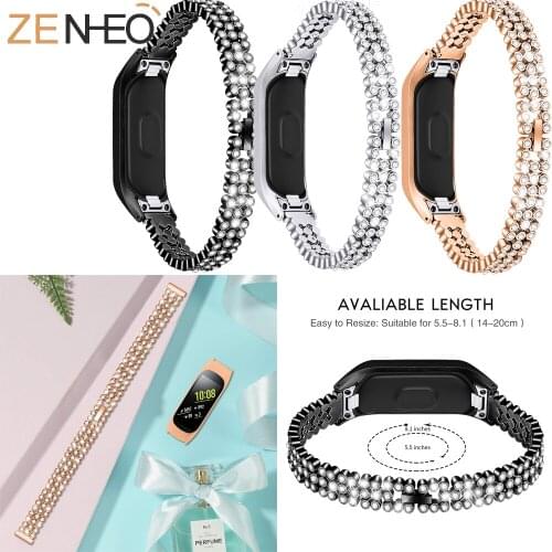 Flash drilling Women fashion watch strap for Samsung Galaxy fit-e SM-R375 Smart bracelet replacement Stainless steel watch band