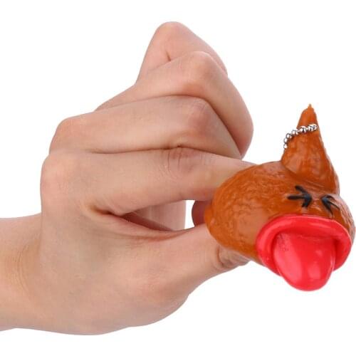New Funny Poop Keychains Emoticon Toy попs Out Tongues Novelty Fun Little Tricky Prank Antistress Toy For Kids Or Children 2021