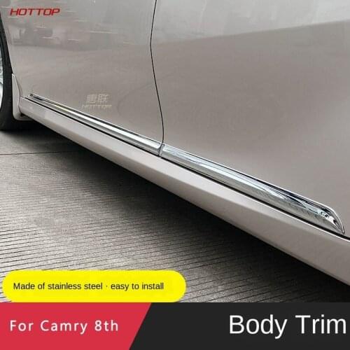 For Toyota Camry 2018-2020 8Th Body Trim Strip Car Door Anti-Collision Strip Side Skirt Bright Strip Decorative Accessories