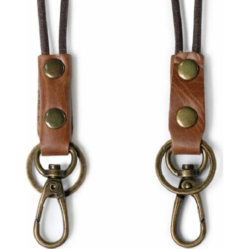 Wholesale Key Holder keychain Rope Retro Leather Key Chain Neck Rope Card Pack Parts 49cm 23cm 15cm Durable Portable Cheap K19