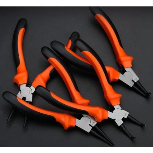 Portable Multifunctional Internal External Retaining Clip Circlip Pliers Crimp Tool Snap Ring Bent Straight Practical Hand Tool