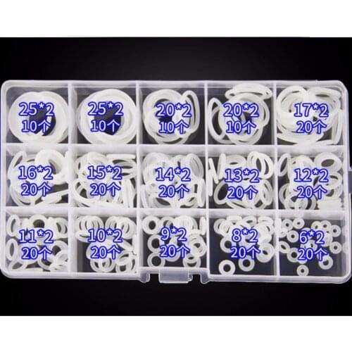 15 sizes gasket CS=1mm - 2 mm Silicone Transparent 250pcs-260pcs oring MVQ o rings Point Assortment Kit with Box For Home Tools