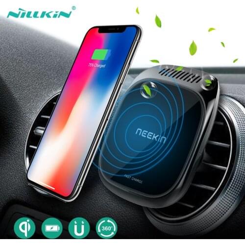Qi car wireless charger for iPhone 11/ XS for Samsung S9 car aromatherapy Nillkin 3 in 1 Magnetic Vehicle Mount Phone Holder Pad