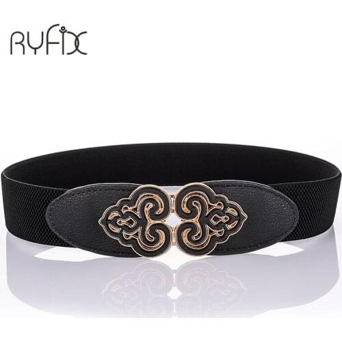 Multi Colors Women Dress Waist Belt Ladies Girls Fashion Wide Metal Flora Hook Stretchy Elastic Waist Belt Waistband BL281