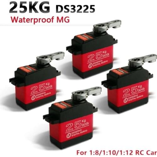 4pcs Waterproof servo 20KG 25KG 30 KG high speed metal gear digital servo baja for 1/8 1/10 Scale RC Cars DS3218 DS3225 DS3230