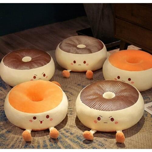 Cute Japan Style Cushion Pad Expression Chair Sofa Seat Round Thickened Tatami Mat Pouf Futon Summer Supplies Home Decor