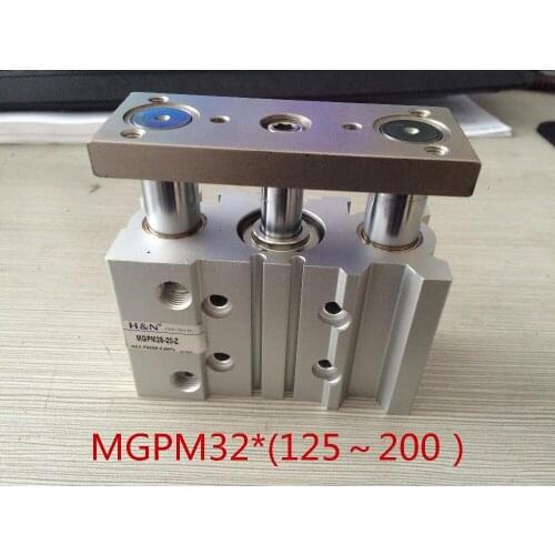 SMC Type MGPM32 Thin cylinder with rod MGPM 32 Three axis three bar MGPM32*125/150/175/200 Pneumatic components