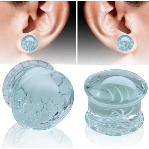 TJP 6pcs/lot Trendy Jellyfish Sea Animal Glass Ear Plug Gauges Earring ear Expander Flesh Tunnel Stretcher Body Piercing Jewelry