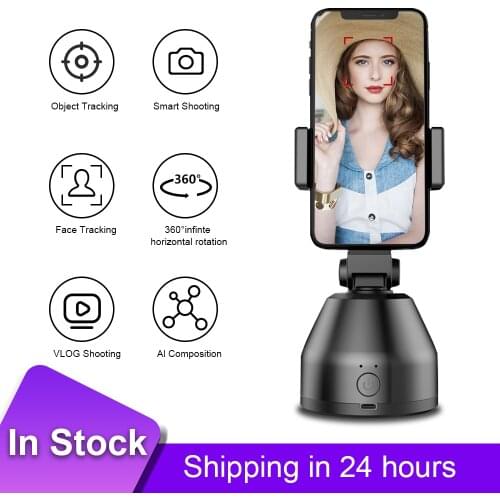 Smart AI Gimbal 360° Rotation Face tracking Selfie Stick Object Tracking Holder Camera Gimbal for Photo Vlog Live Video Record