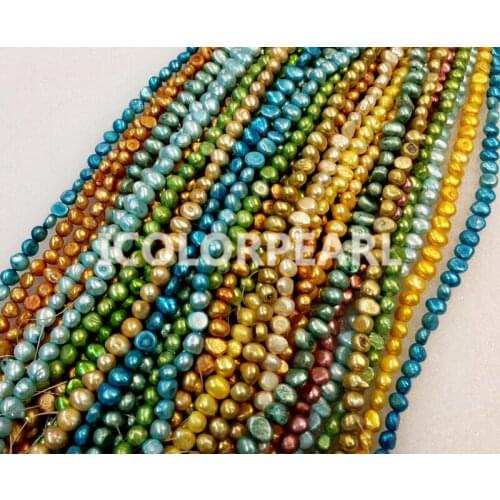 WEICOLOR Wholesale(5pcs/lot) 38cm Mixed Color Pebble Pearl (7-8mm) Strings.Contact For Colors