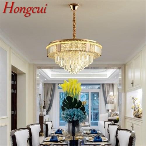 Hongcui Gold Chandelier Fixtures Pendant Lamp Postmodern Luxury Light Home LED for Living Dining Room