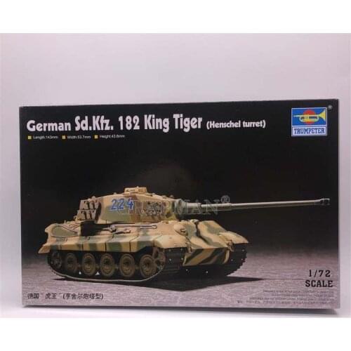 1:72 World War II German Tiger King Henschel Turret Tank Military Assembly Model Military Vehicles 07201