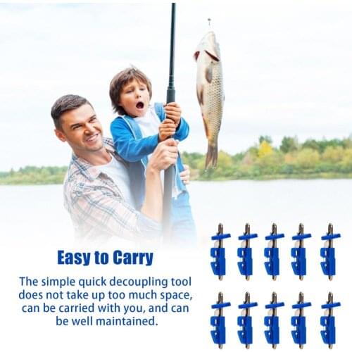 10PCS Fishing Decoupling Device Simple Quick Decoupling Tool Widget Umbrella Type ABS Simple Hook Fishing Accessories 8x40mm