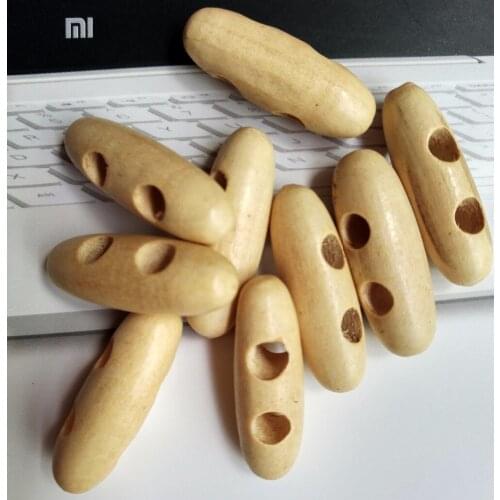100 pcs 9.5mm*30mm Nature Wood Toggle Buttons 2 Holes Sewing Horn Toggle Buttons For Clothing Accessories Craft DIY Scrapbooking