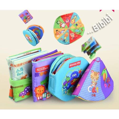 4pcs Baby Cloth Books Intelligence Development Reading Early Learning Educational Toys Birthday Gift for Children Toddler Kids