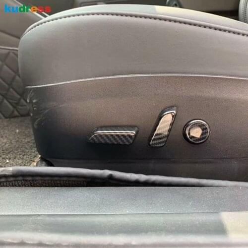 For Tesla Model 3 2018 2019 2020 2021 Carbon Fiber Car Interior Seat Adjustment Switch Button Cover Trim Accessories 6pcs
