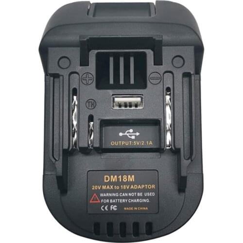 DM18M Adapter Converts Dewalt 20V Lithium Battery and Milwaukee 18V M18 Lithium Battery for Makita BL1830 BL1840 BL1850 BL1860