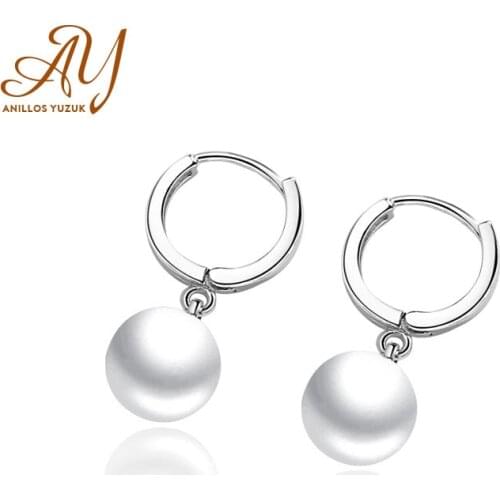 Anillos Yuzuk Solid Silver 925 Prevent Allergy Freshwater Pearl Drop Earrings Eardrop For Women Engagement Elegant Party Jewelry