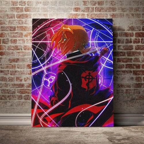 Anime FMA Edward Elric Art Poster Canvas Wall Art Decoration prints for living Kid Children room Home bedroom decor painting