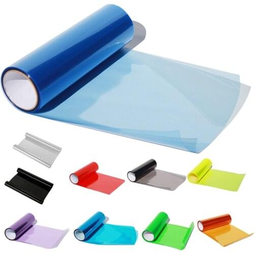 Car Headlight Tint Film Taillight Tail Vinyl Wrap Fog Light 30x50cm light black
