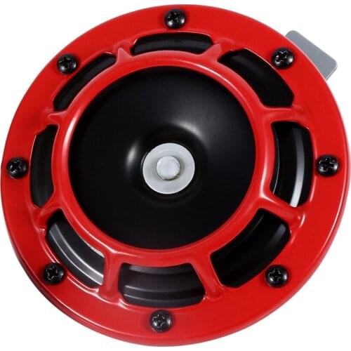 Car Grille Mount Electric Blast Tone Horn Super 12V Tone Loud Compact Electric Horn Red For Most Of Voltage Vehicles Universial