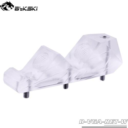 Bykski GPU Cooler Change Bridge 45 Degree Fittings, Clear Acrylic Graphics Card Connect Fittings Module,B-VGA-RET-W pc parts