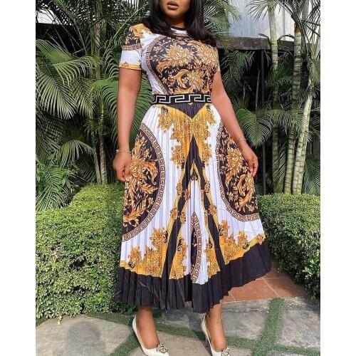 Black Office Lady Commuter Stripe Print Short Sleeeve Plus Size 3XL Casual Ruffles Long Dress