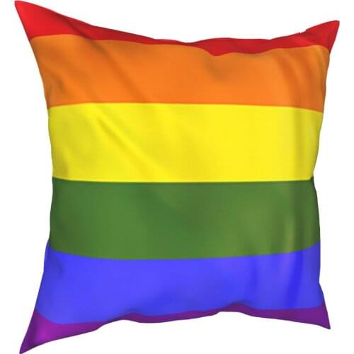 Rainbow Flag LGBT Pride Bisexual Lesbian Gay Harajuku Throw Pillow Cover Polyester Throw Pillow Novelty Cushion Covers