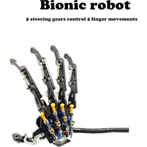 DIY new bionic robot hand arm accessories mechanical claws palm finger diy kit 5 steering gear control 5 finger movement RC robo