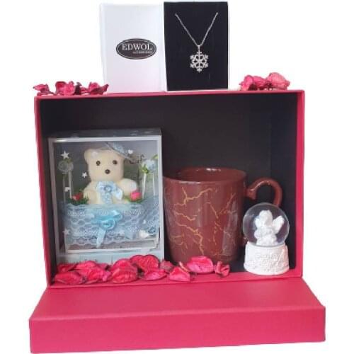 Edwol Zircon Cubic Zirconia Snowflake Necklace Gift Set