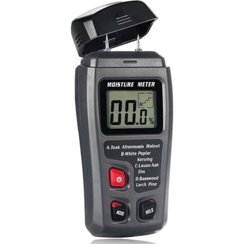 EMT01 0-99.9% Two Pins Digital Wood Moisture Meter Wood Humidity Tester Hygrometer Timber Damp Detector LCD Display