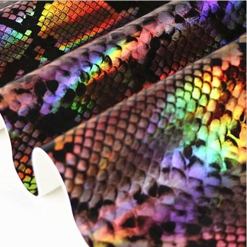 10 yards*137cm roll Laser Symphony PU Leather holographic artificial leather fabric wholesale rainbow vinyl