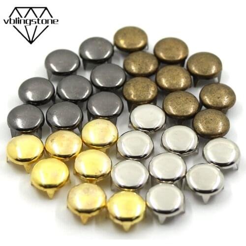 100Pcs Round Studs Rivets Four Claw Metal Nailheads Rivet Rivets For Leather Punk Rock Stud For Garment,Bags,Shoes,Bracelets