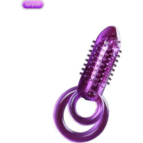 Quyue Double Ring Vibrator Male Longer Lasting Sex Crystal Vibrators Cock Ring Penis Rings Vibrating Sexy Toys,Sex Toys for Men