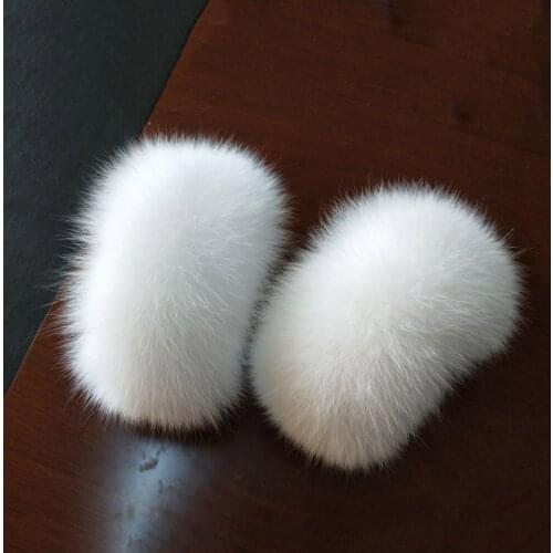 Real natural fox fur cuff for winter women elegant genuine fox fur gloves large arm cuff femme Wristband Glove Accessories