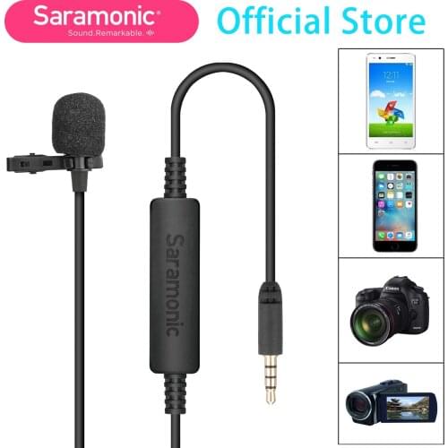 Saramonic LavMicro-S Stereo Lavalier Microphone for Camera Camcorder Smartphone Recorder Vlog Interview Report Shooting Podcast