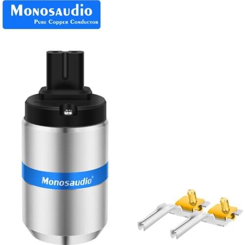 Monosaudio F186R 99.998% Pure Copper 24K Gold plated Figure 8 IEC C7 Power Plug IEC IEC320 Female Connector